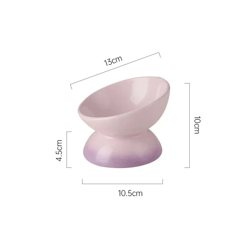 Tilted Cat Ceramic Bowl Gradient.