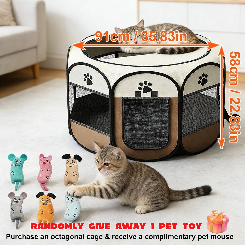 Foldable Octagonal Pet Playpen.