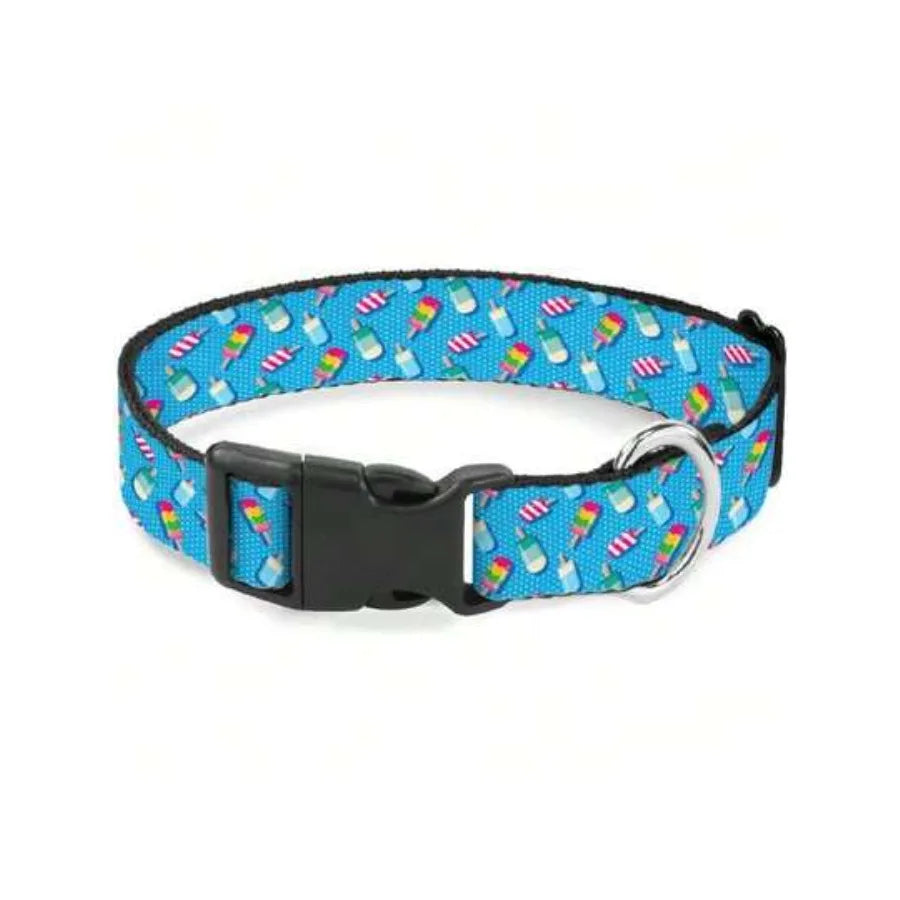 Blue Black Plaid Gingham Dog Collars.