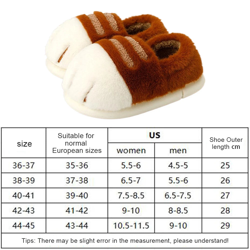 3D Cat Paw Plush Slippers.
