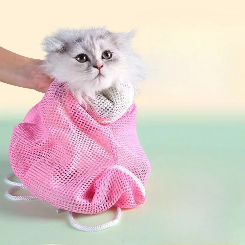 Mesh Cat Grooming Bath Bag.