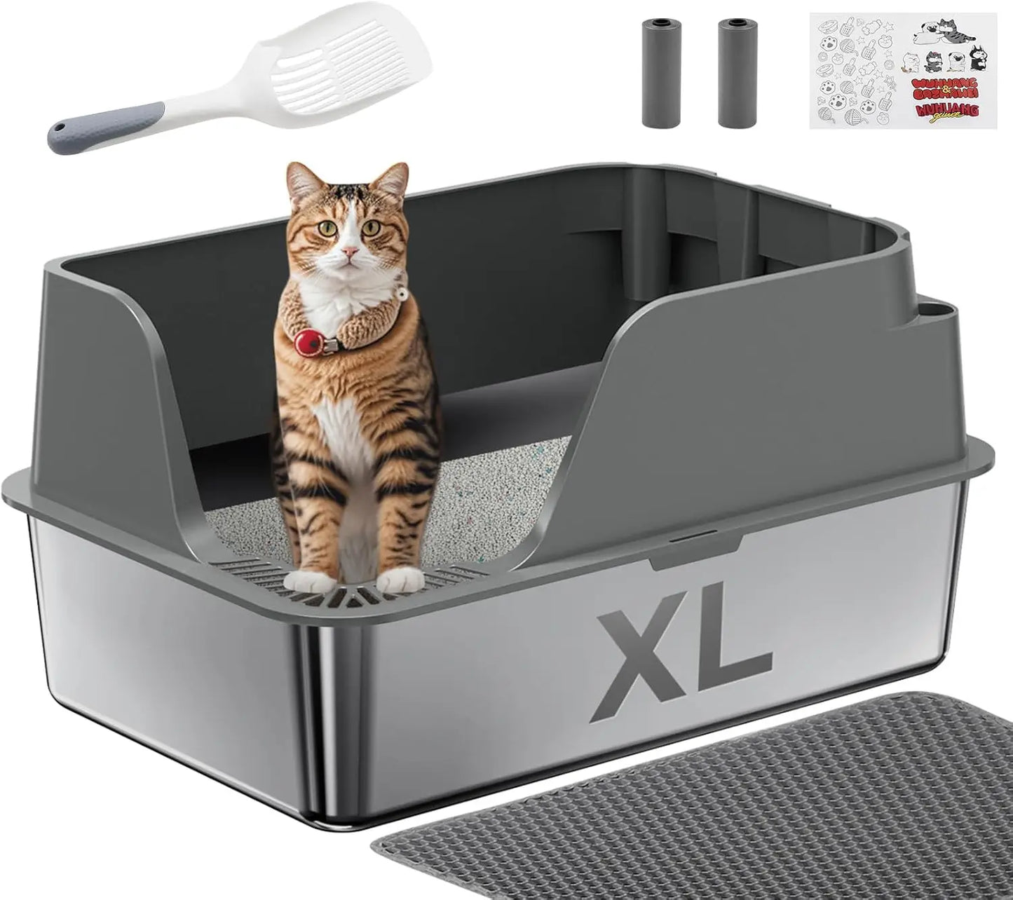 Stainless Steel Cat Litter Box.