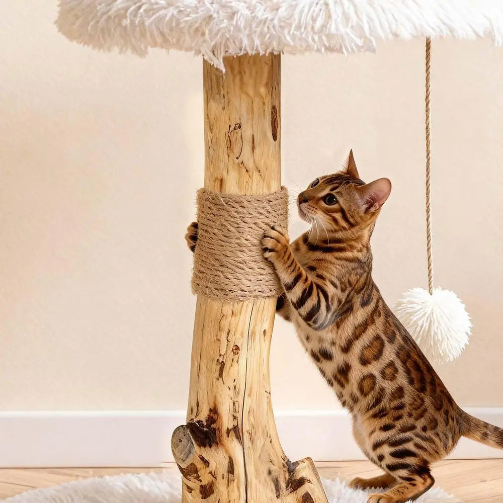 33 Natural Wooden Cat Tree.