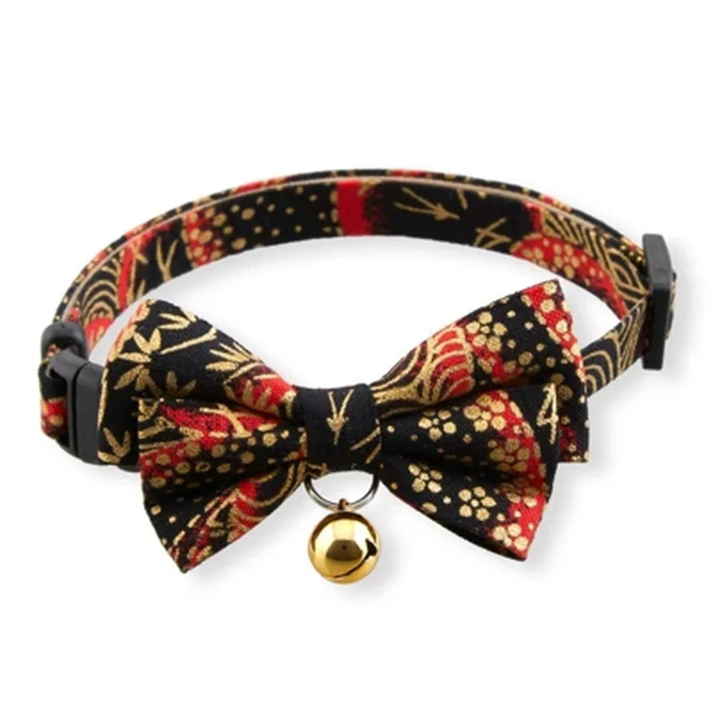 Gilded Gold Bow Tie Cat Collar.