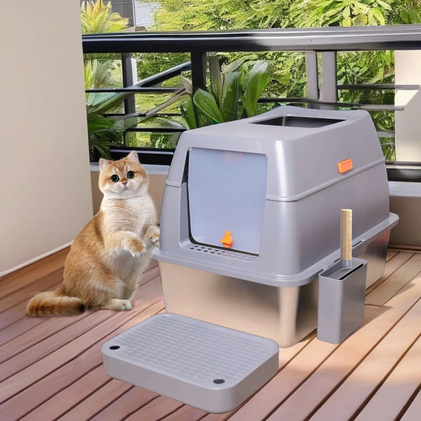 Enclosed Cat Litter Box.