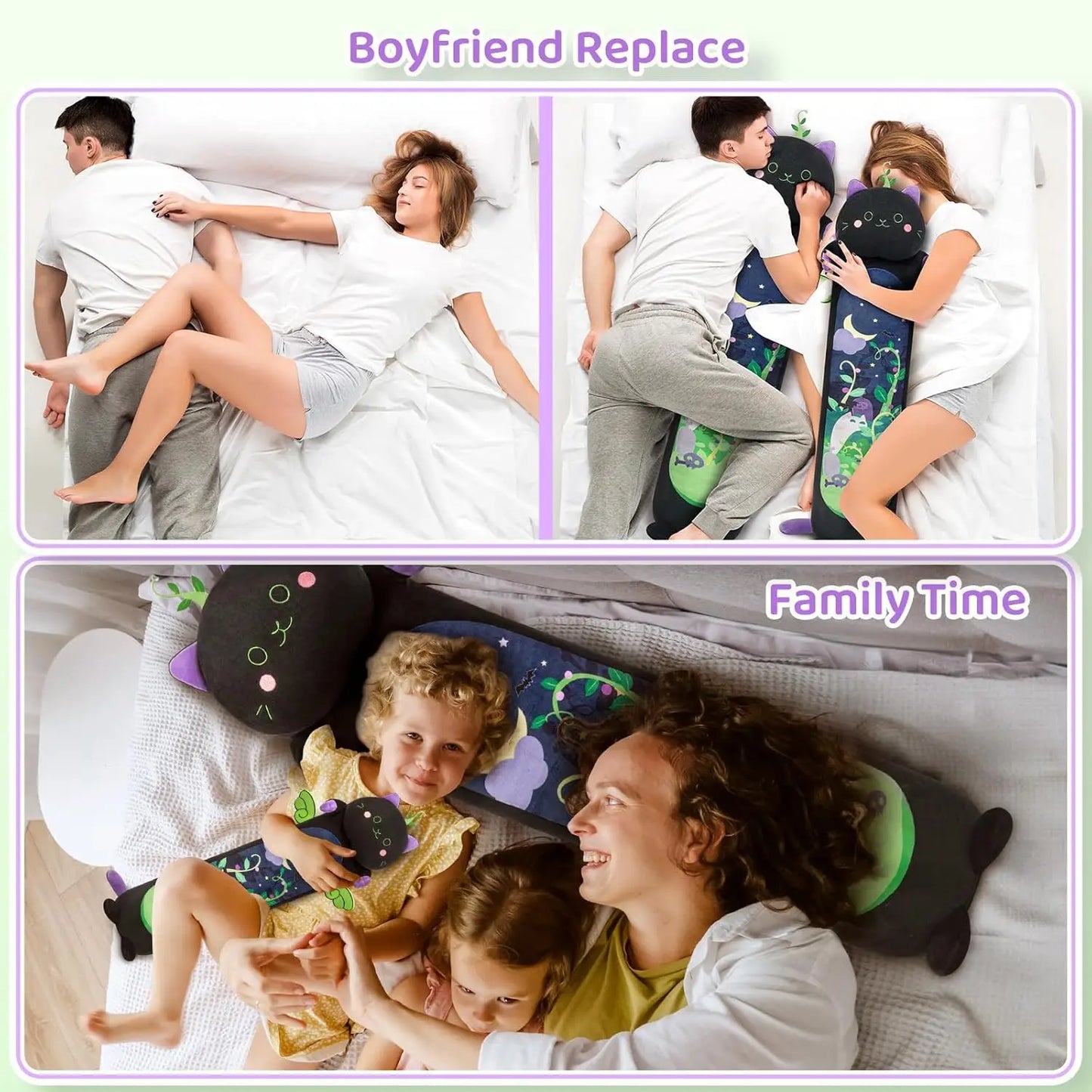 Giant Black Cat Plush Pillow.