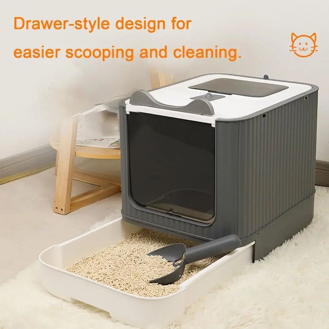 Fully Enclosed Cat Litter Box.