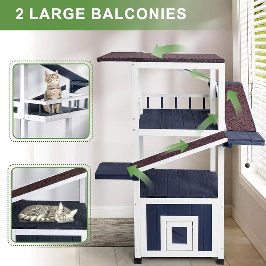 Cat Tree Outdoor.       with Escape Door, Customized