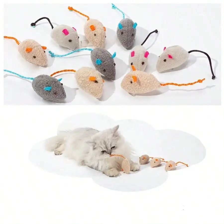 Set Rattle Cat Mouse Toy.
