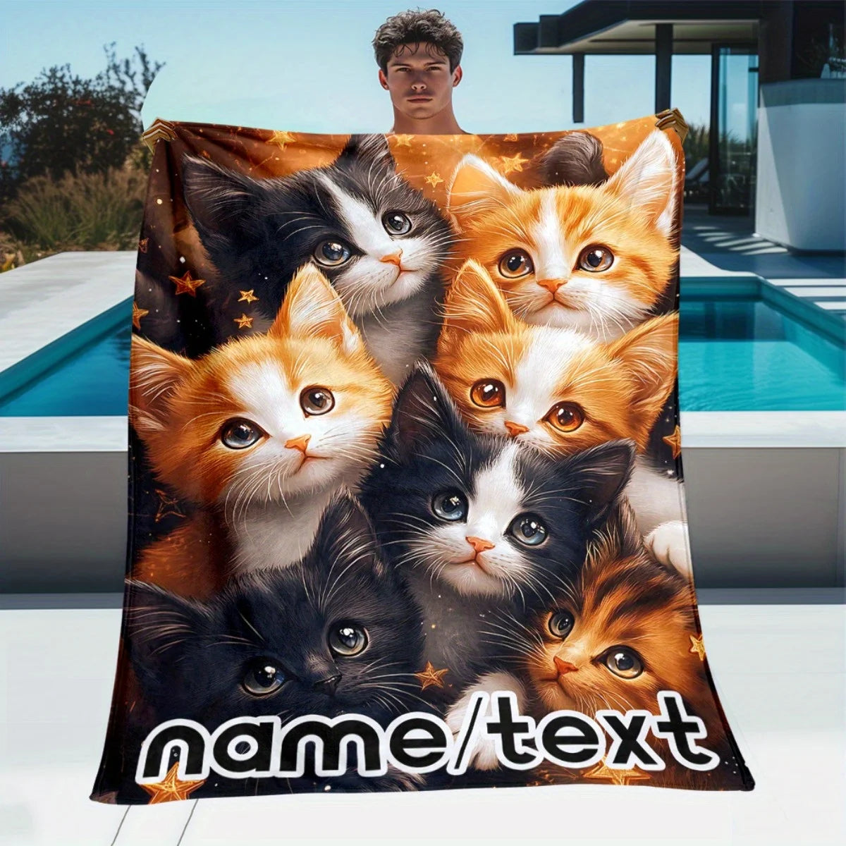Charming Cat-Themed Blanket.
