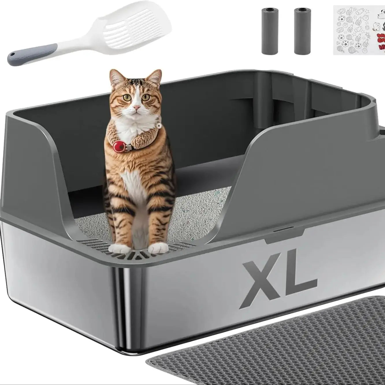 Stainless Steel Cat Litter Box.
