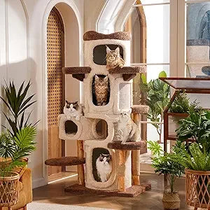 Tall Modern Wood Cat Tree.