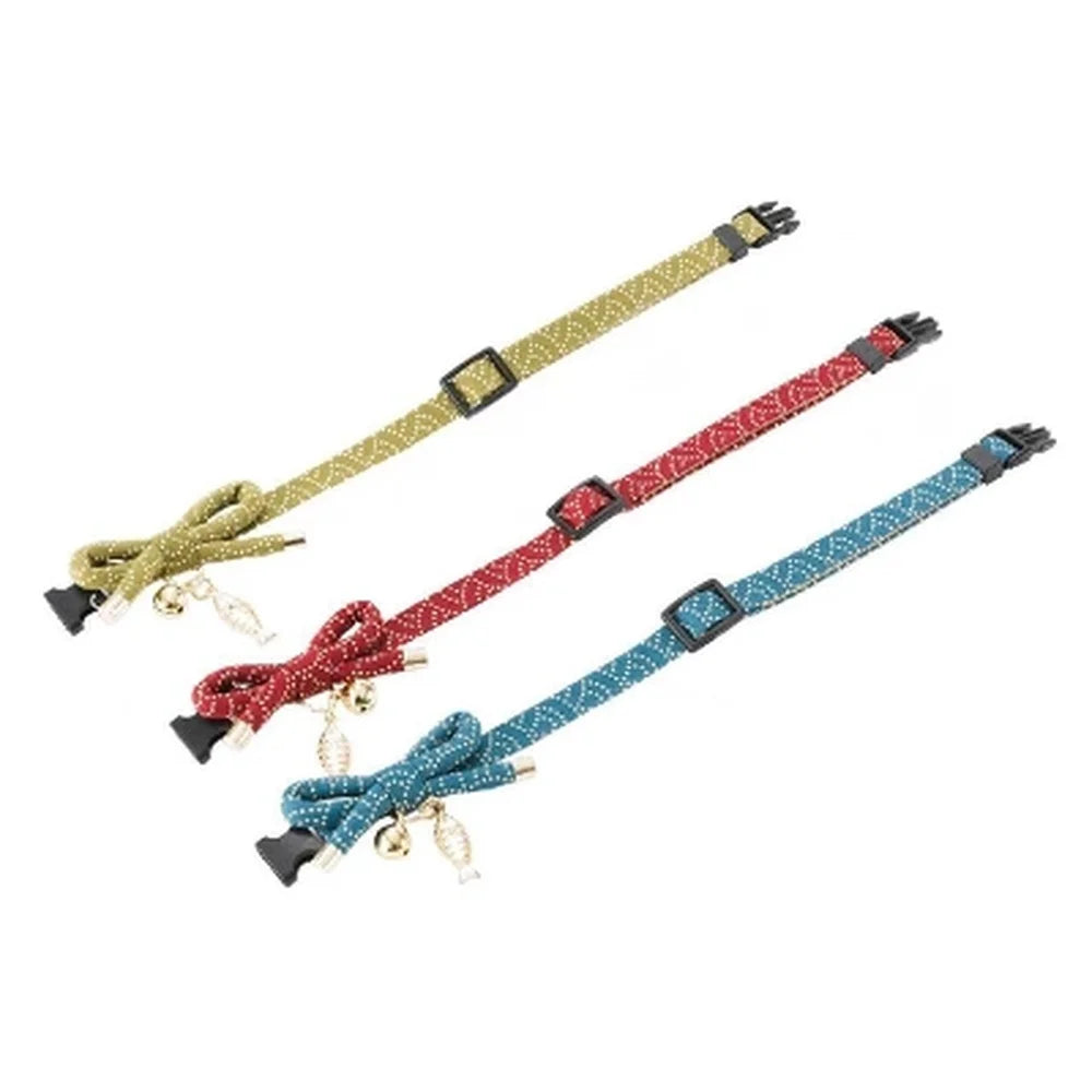 Handcrafted Cat Collar with Goldfish Charm.