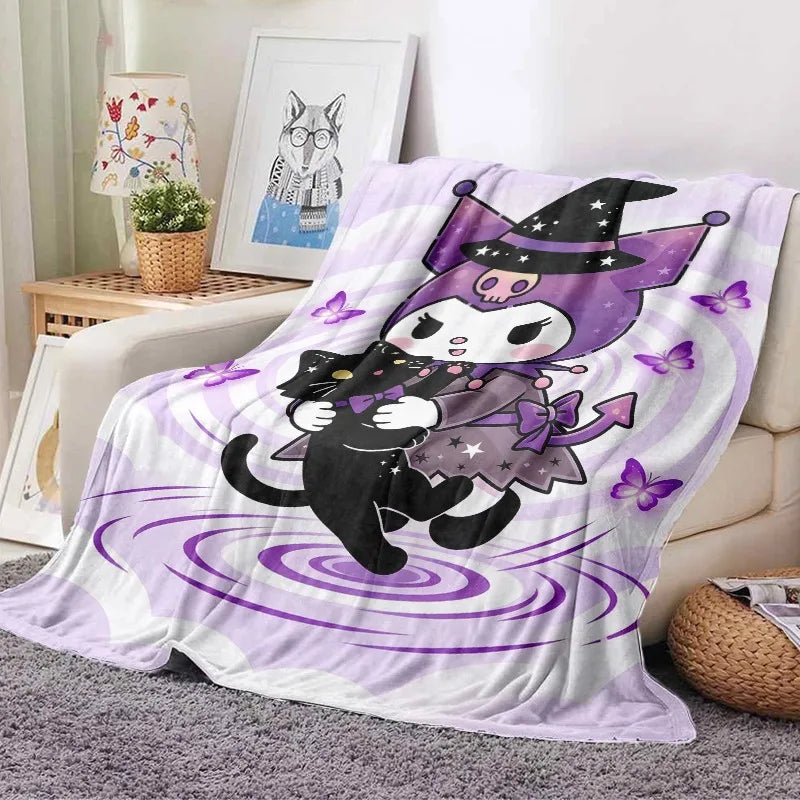Sanrio Blanket Kurumi Witch Theme Fleece Blanket.