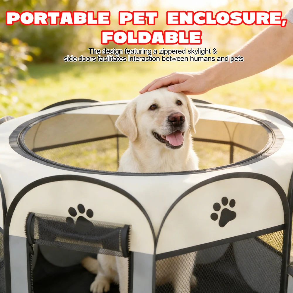 Foldable Octagonal Pet Playpen.
