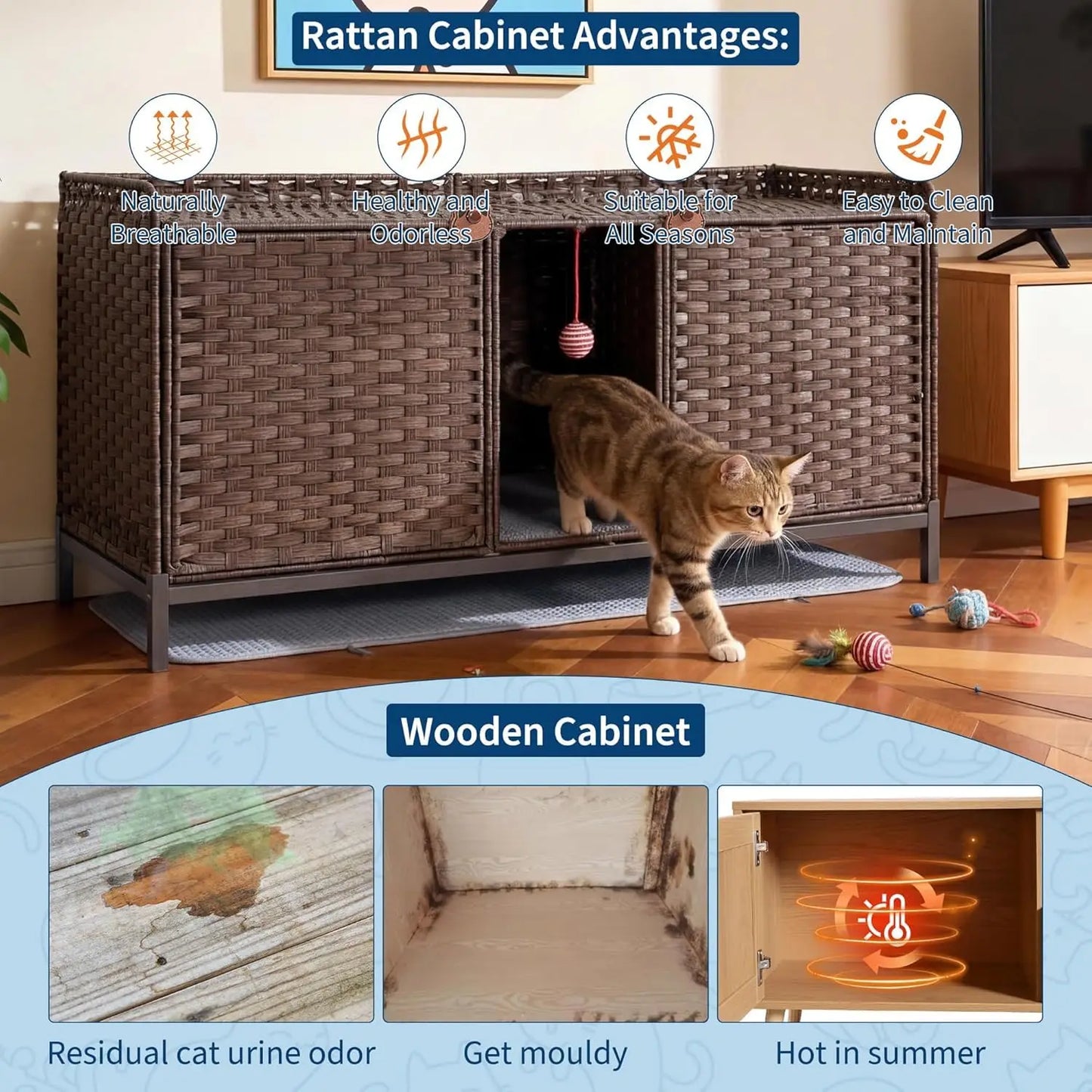 Large Hidden Cat Litter Box Furniture.