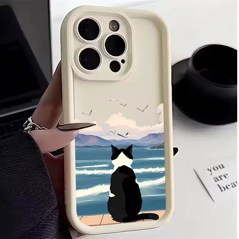Cat graphic phone case.