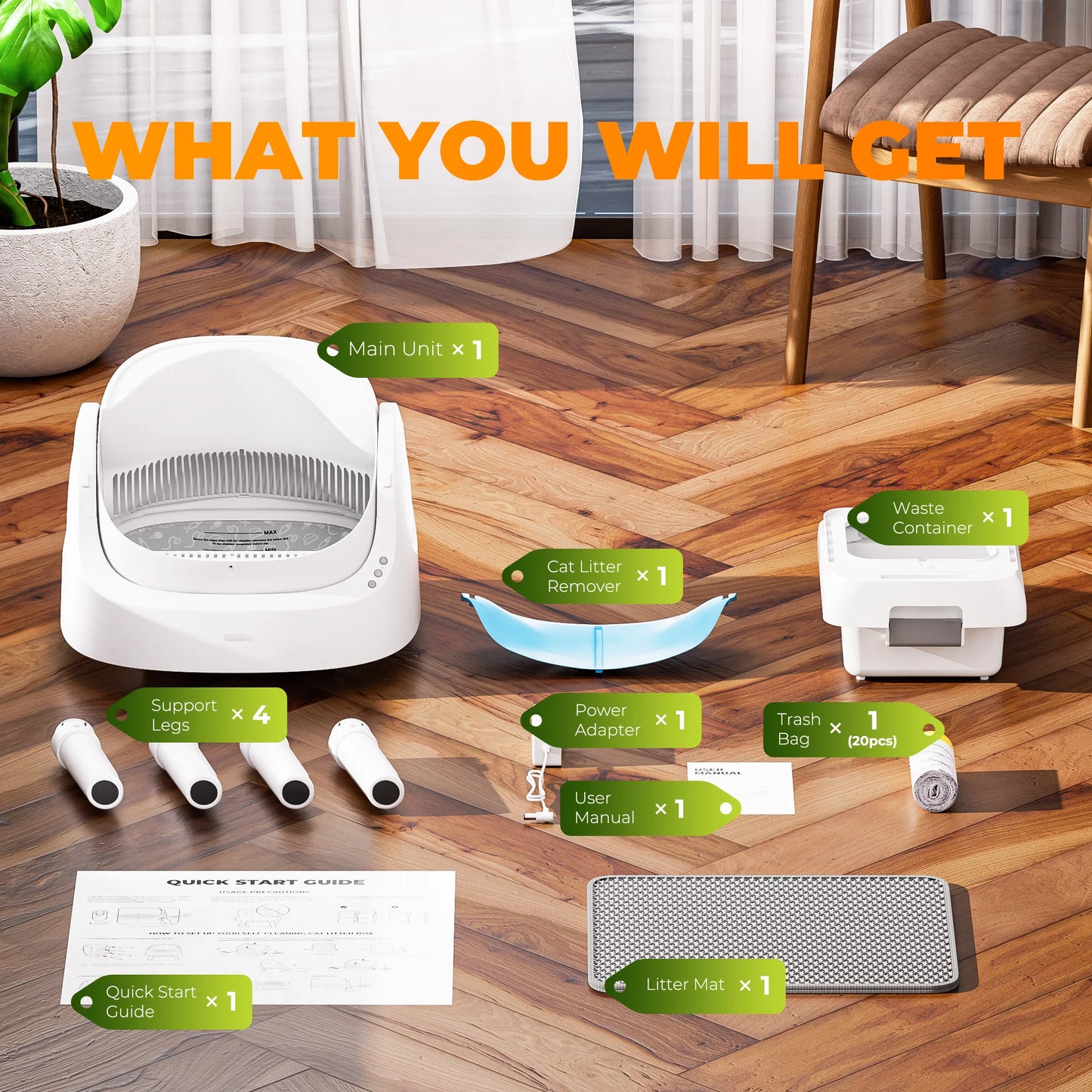 Open-Top Automatic Cat Litter Box.