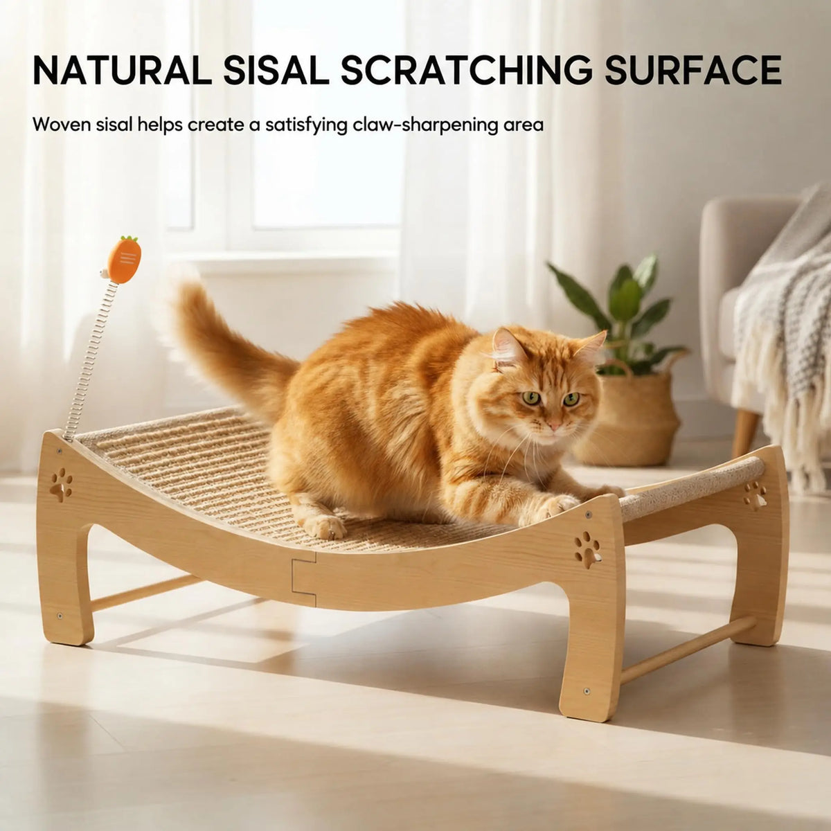 Wooden Cat Scratcher Lounge Bed.