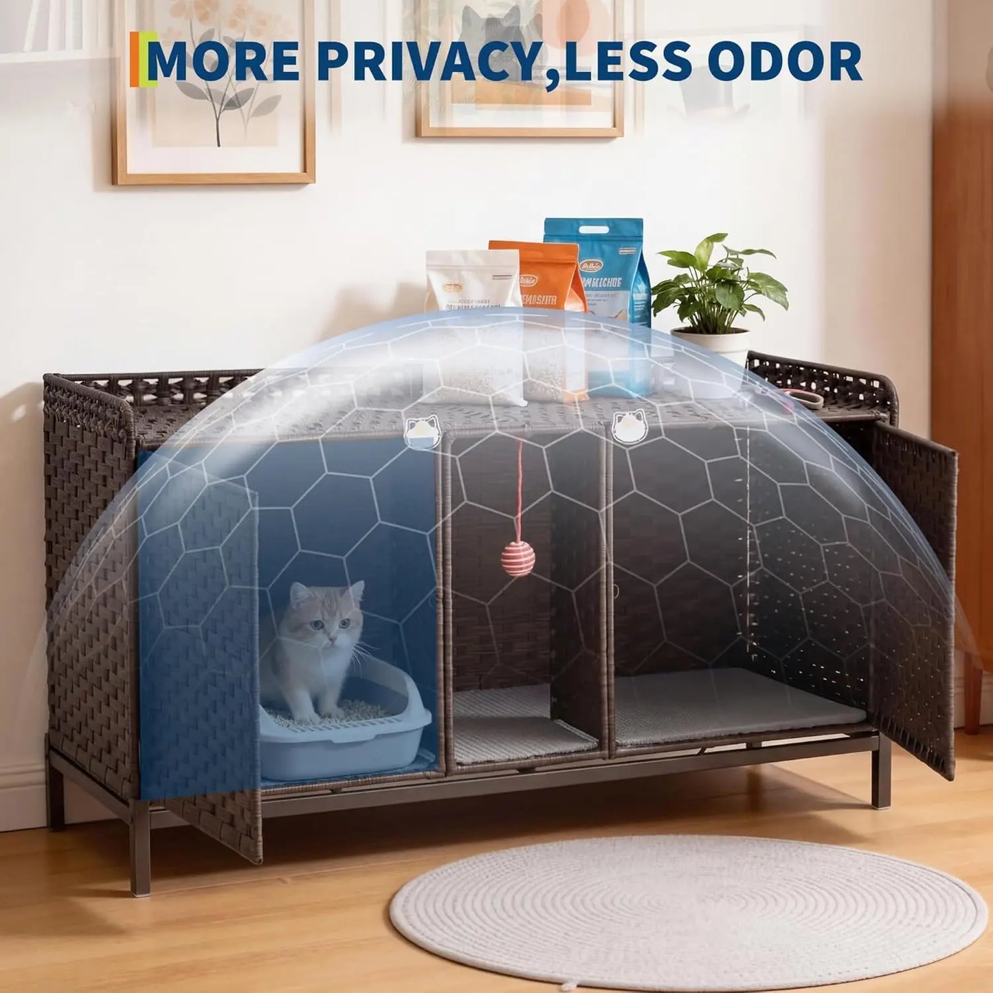 Large Hidden Cat Litter Box Furniture.