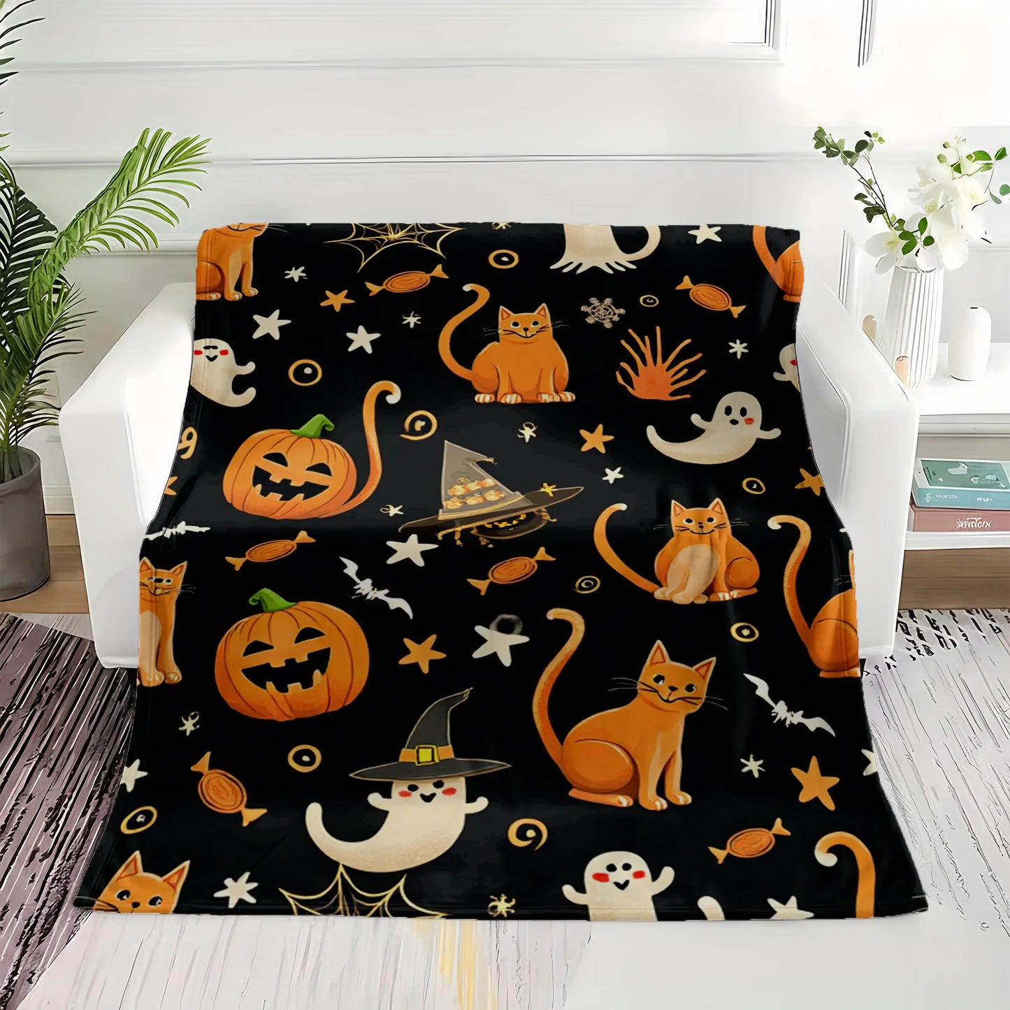 Halloween Flannel Throw Blanket.